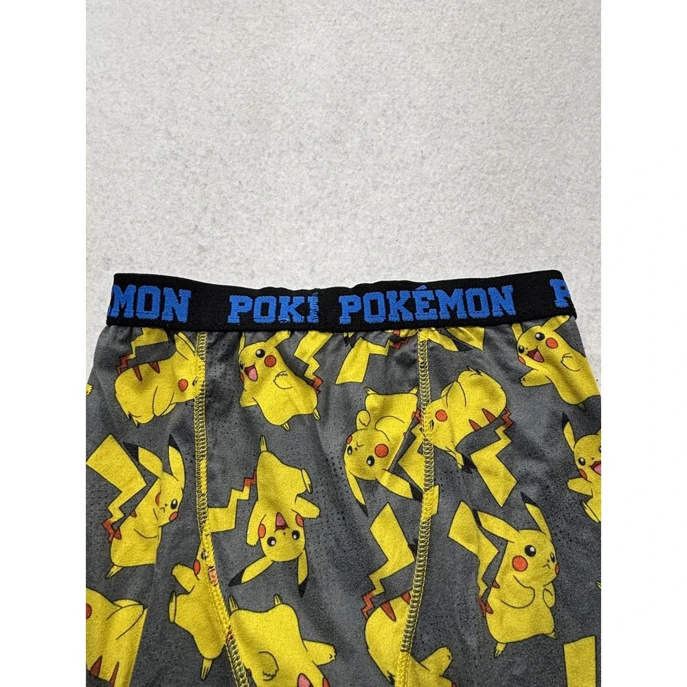 Pokemon Boxer Briefs Boys 4 Gray Pikachu Print Underwear Breathable Stretch